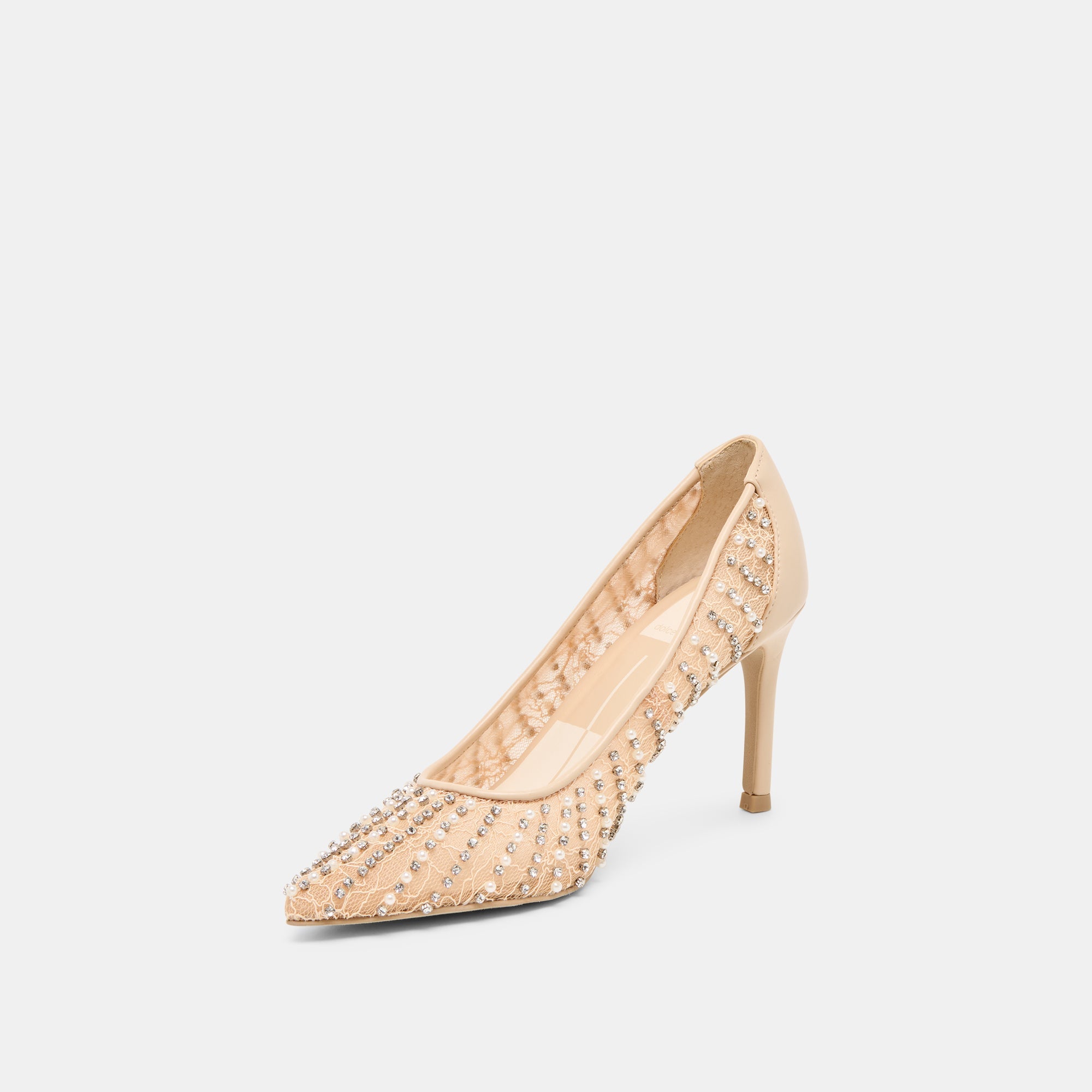 Dolce Vita SHOES | Kashe Pearl Blush Lace Mesh Heels