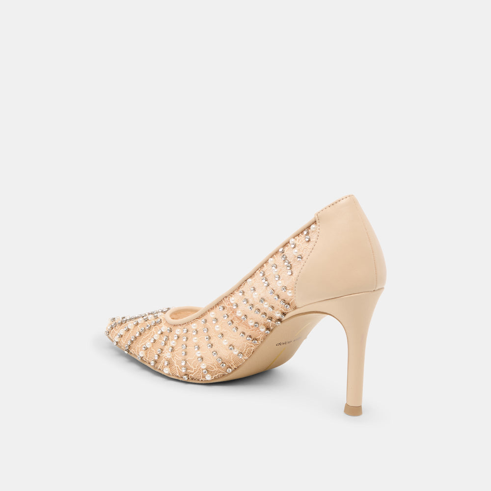 Dolce Vita SHOES | Kashe Pearl Blush Lace Mesh Heels