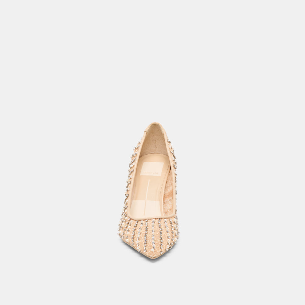 Dolce Vita SHOES | Kashe Pearl Blush Lace Mesh Heels