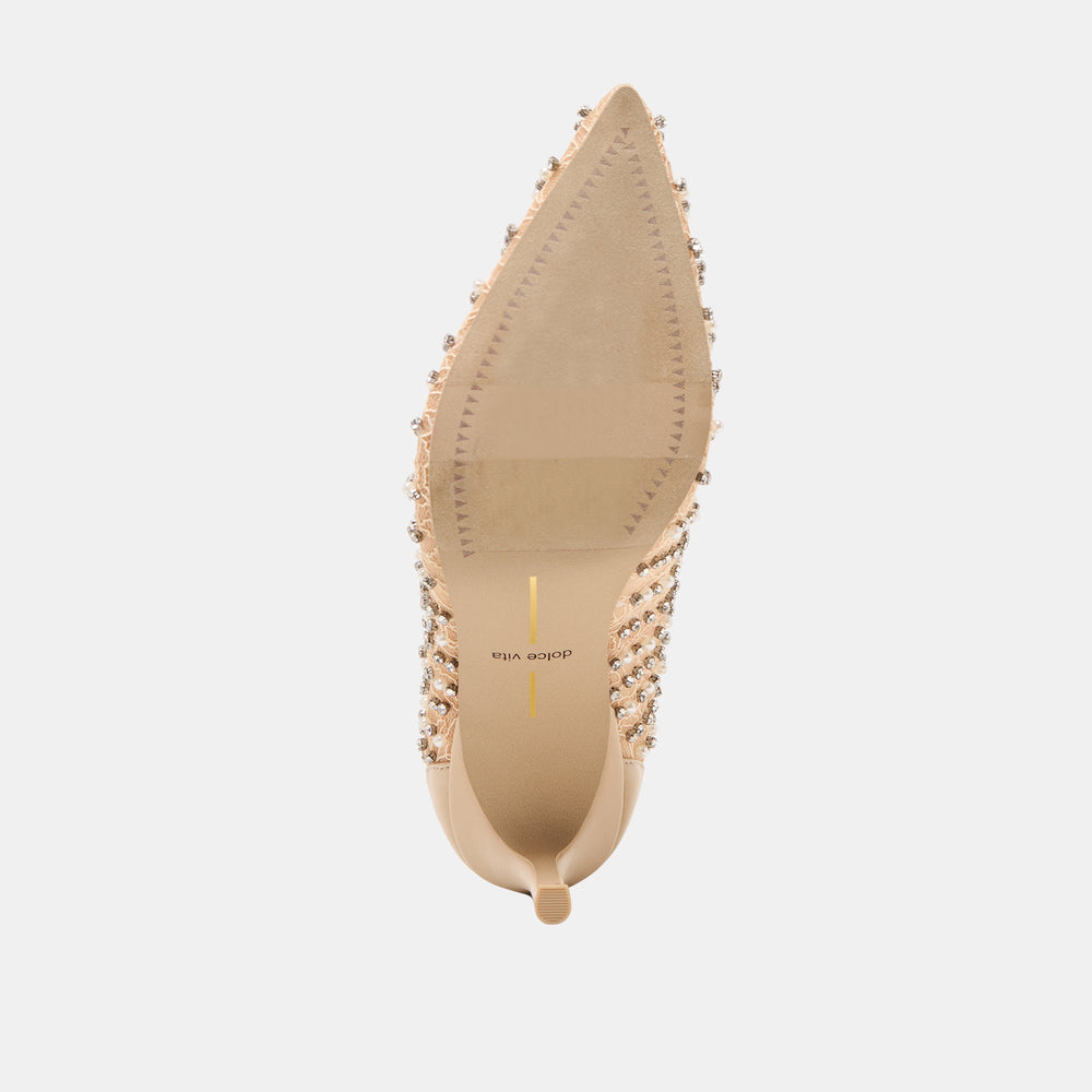 Dolce Vita SHOES | Kashe Pearl Blush Lace Mesh Heels