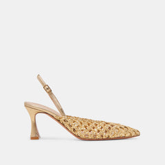 Dolce Vita SHOES | GLORIA HEELS GOLD WOVEN
 – Dolce Vita