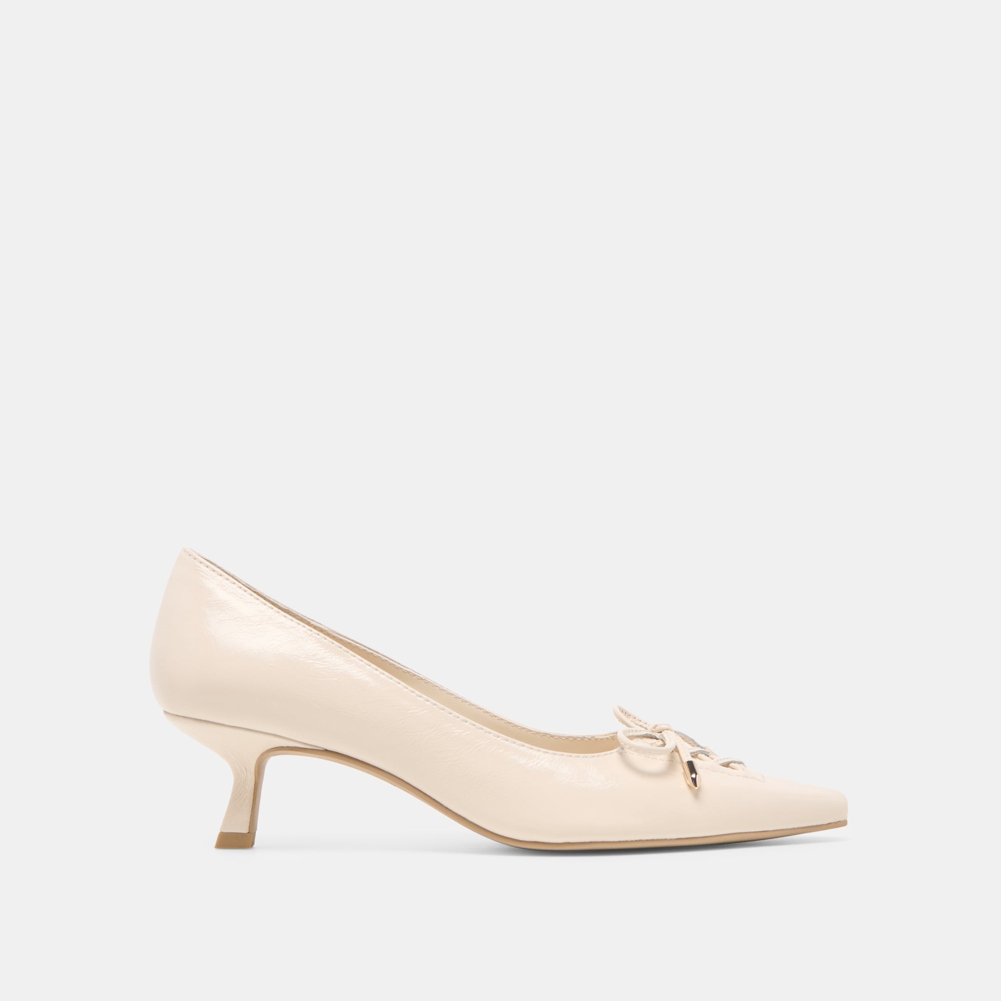 Dolce Vita SHOES | Clarie Bone Crinkle Patent Leather Heels