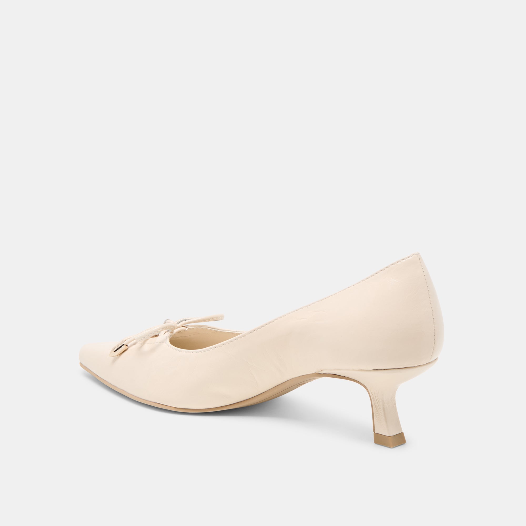 Dolce Vita SHOES | Clarie Bone Crinkle Patent Leather Heels