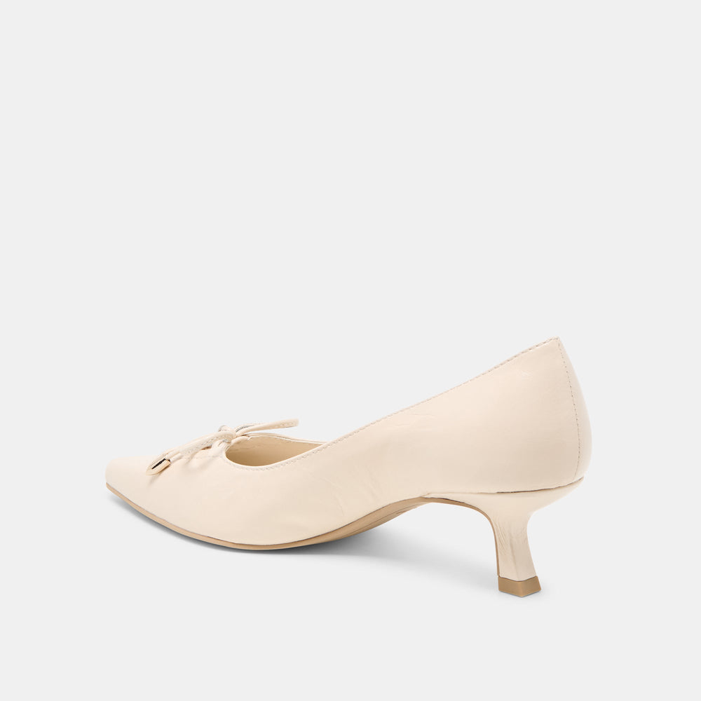 Dolce Vita SHOES | Clarie Bone Crinkle Patent Leather Heels