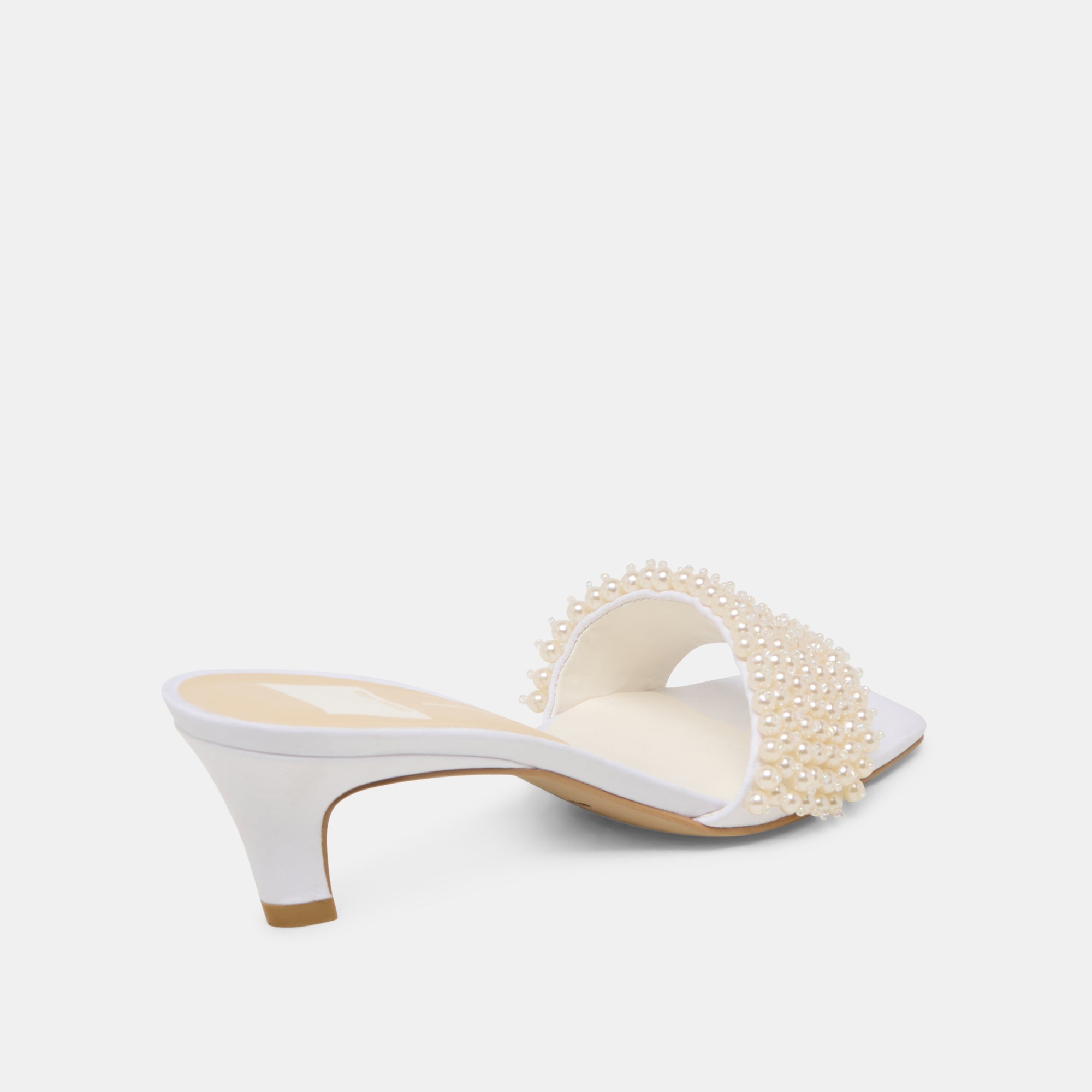 Dolce Vita SHOES | Rexa Pearl Off White Satin Heels