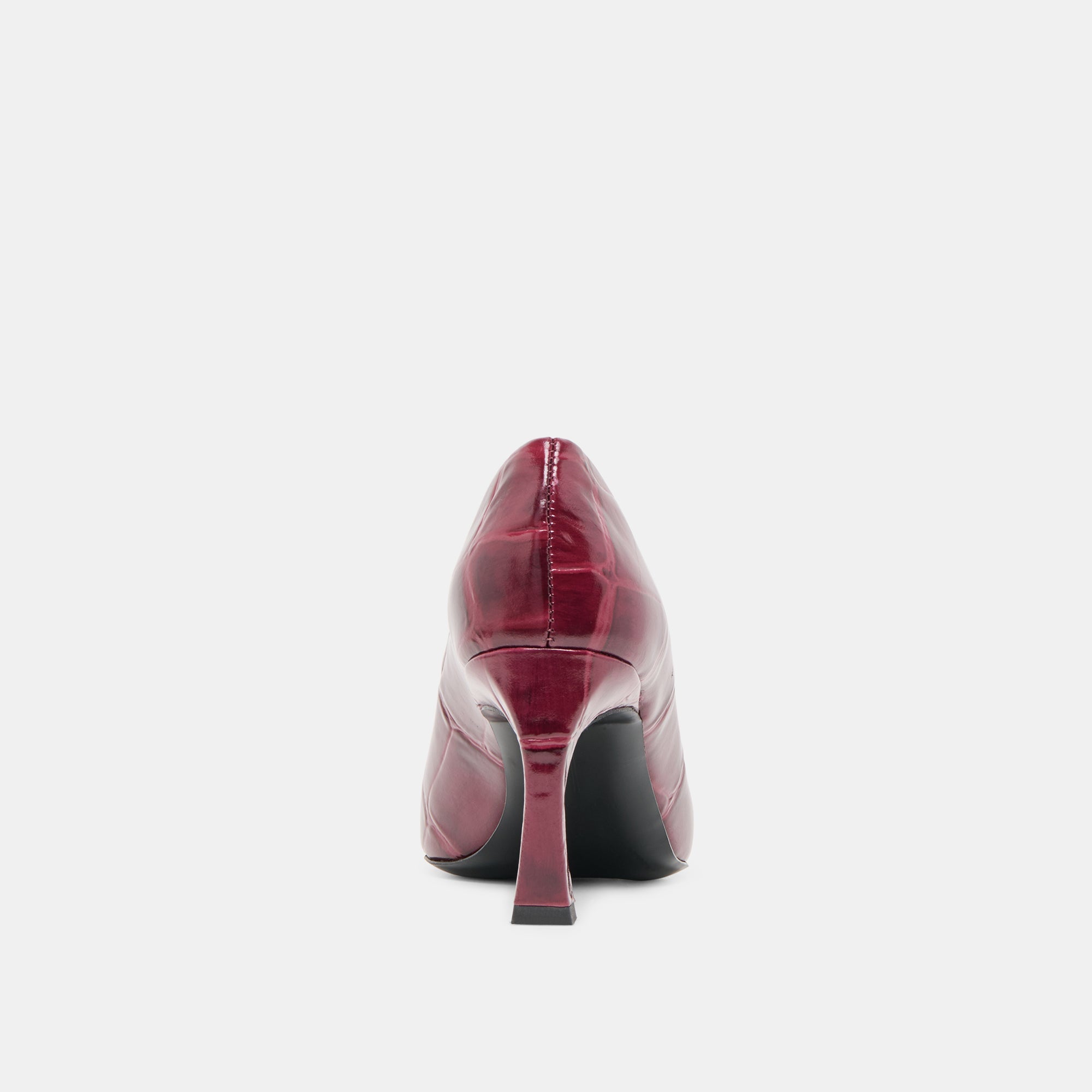 Dolce Vita SHOES | Midge Burgundy Croco Embossed Leather Heels