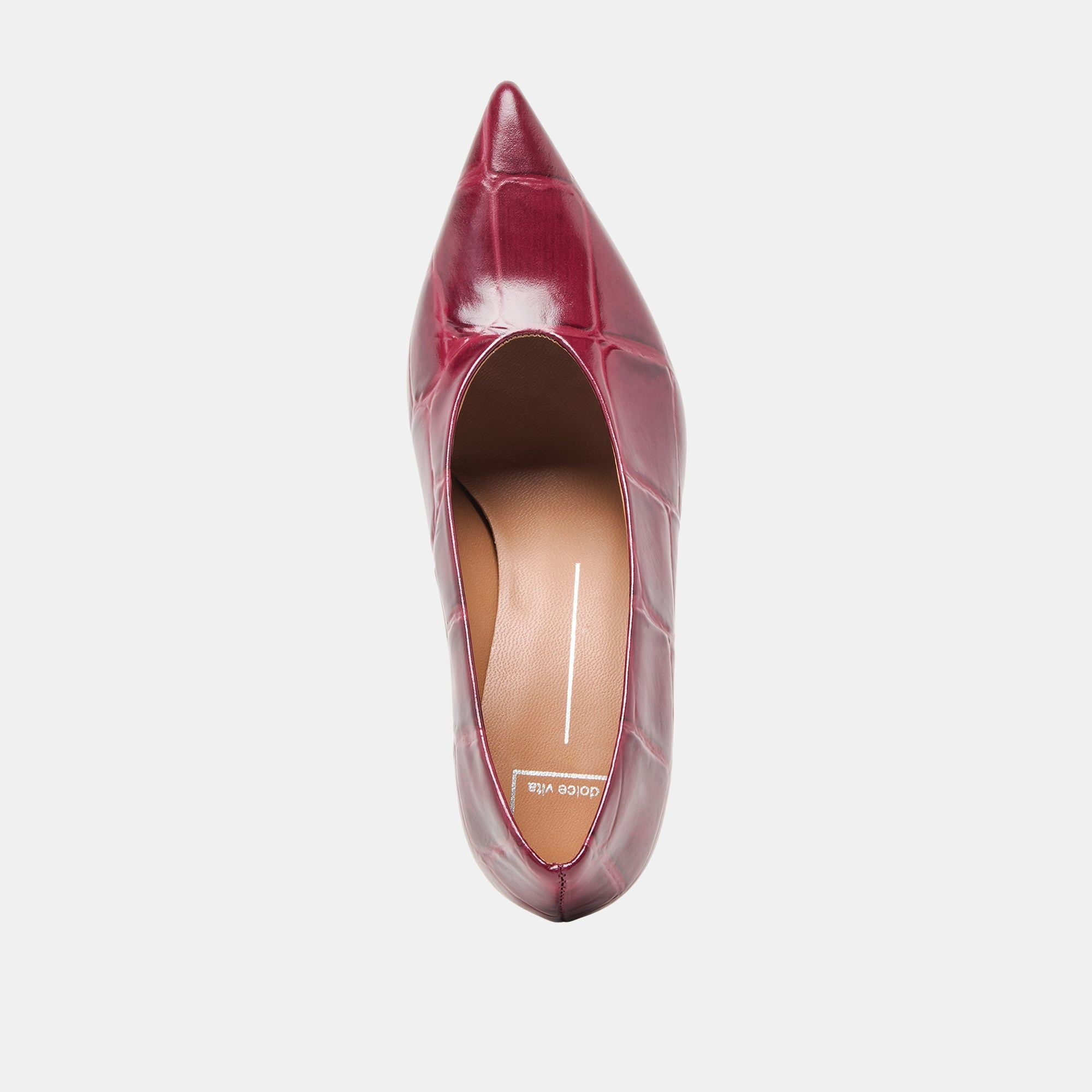 Dolce Vita SHOES | Midge Burgundy Croco Embossed Leather Heels