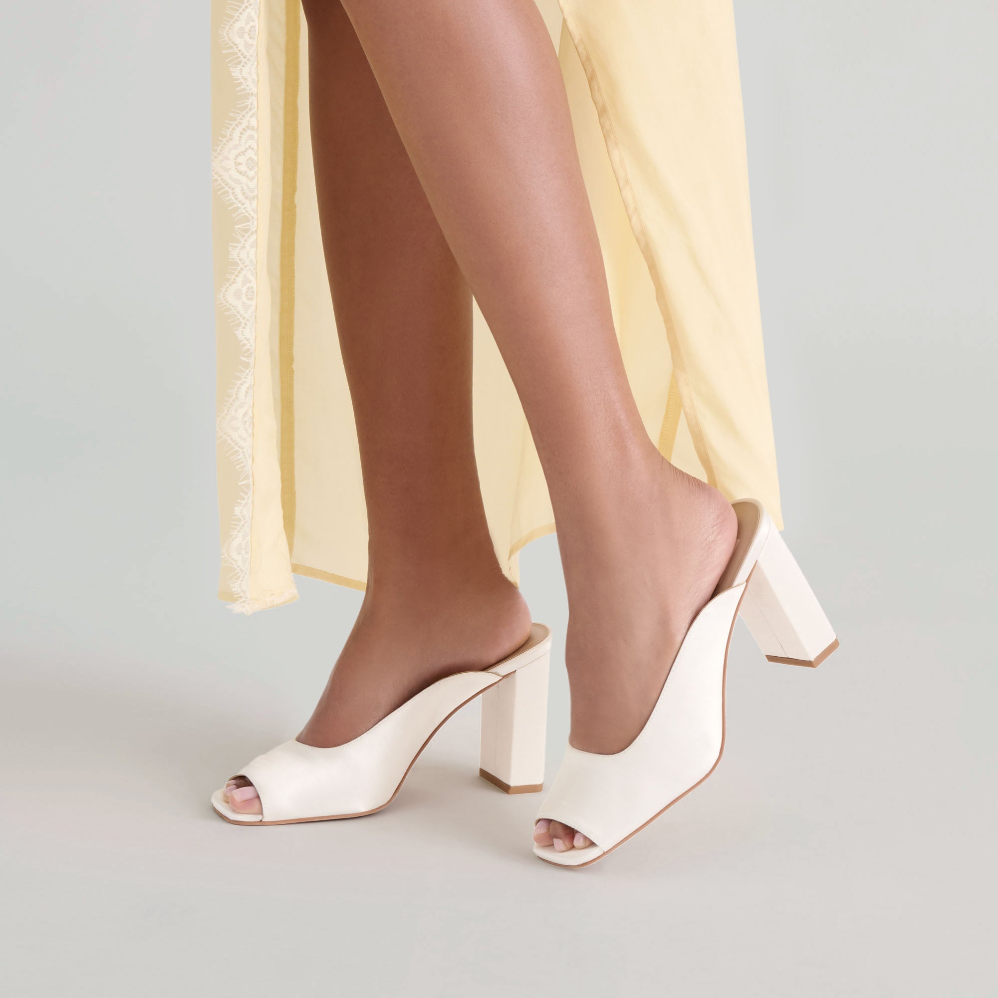 Dolce Vita SHOES | Sabela Off White Satin Heels