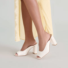 Dolce Vita SHOES | Sabela Off White Satin Heels