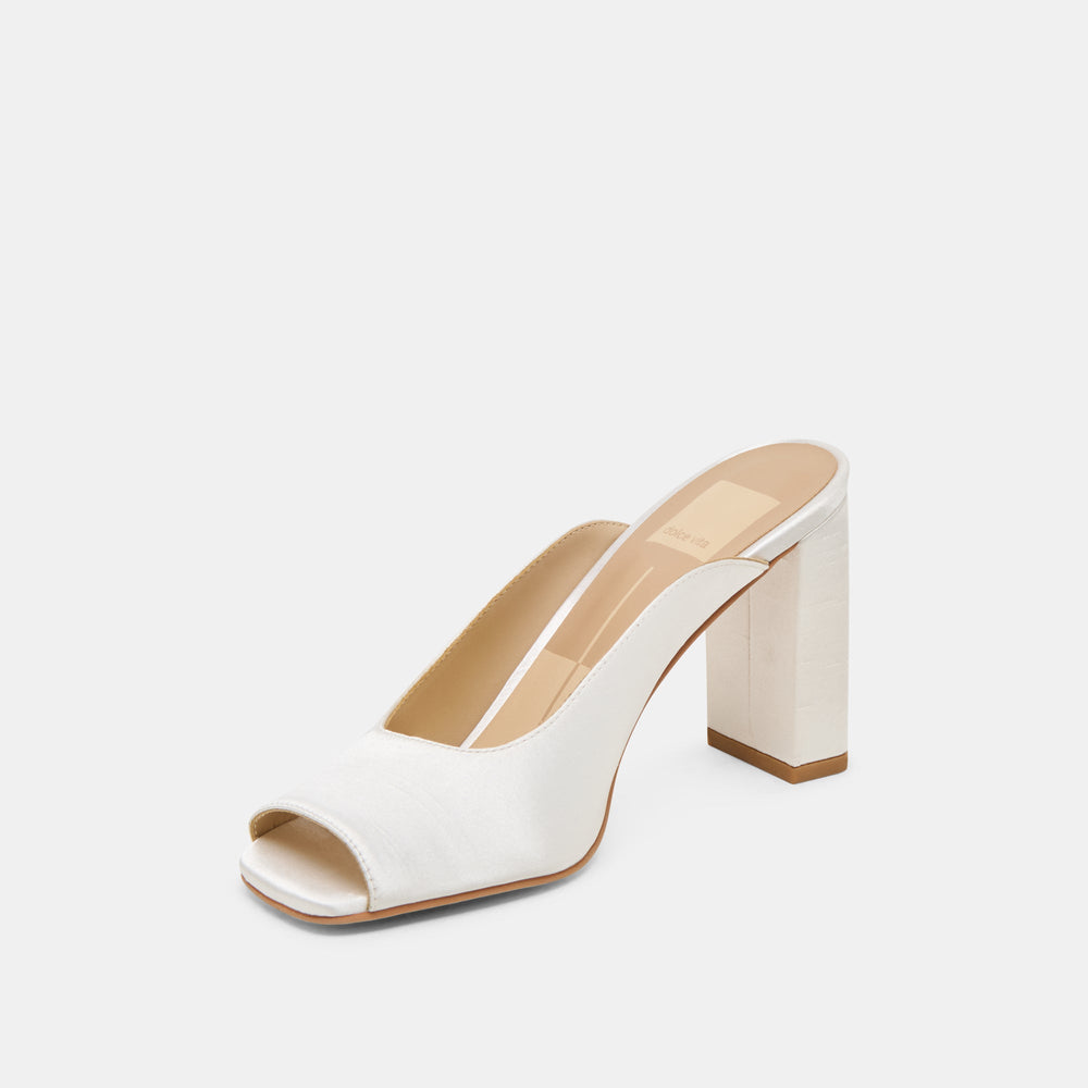 Dolce Vita SHOES | Sabela Off White Satin Heels