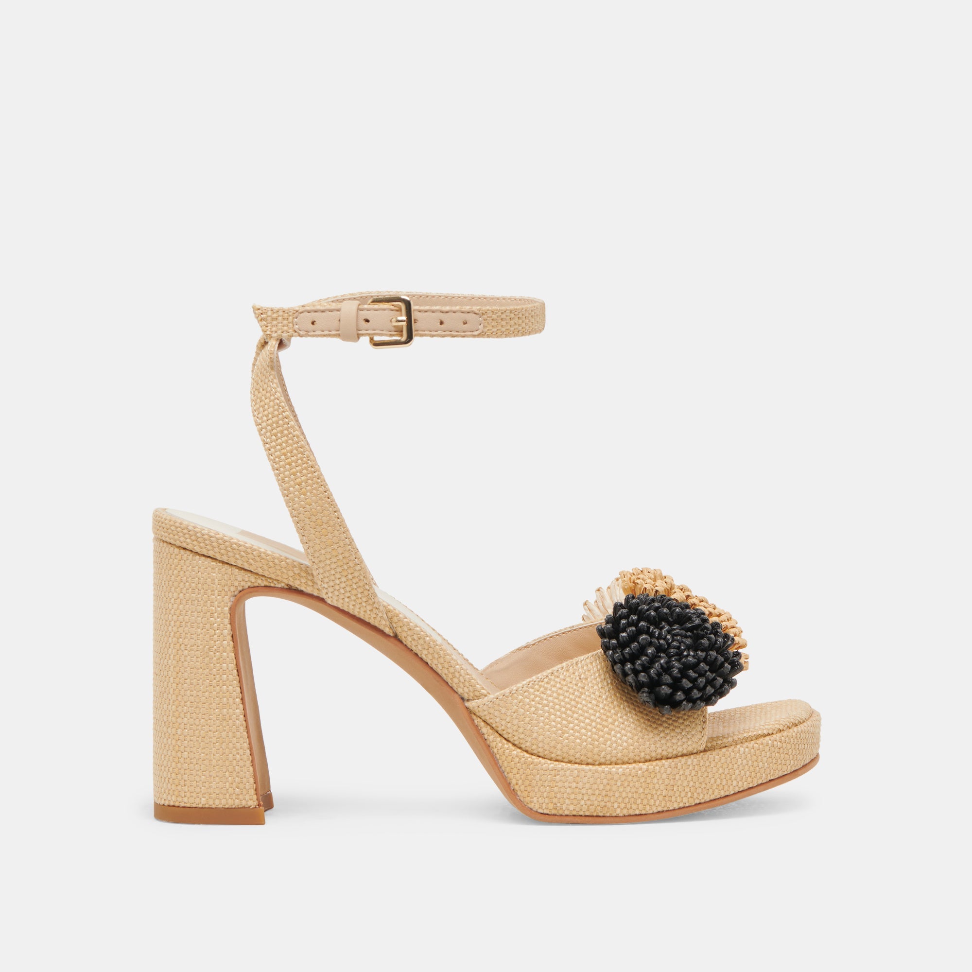 Dolce Vita SHOES | OLIVEA HEELS BLACK NATURAL RAFFIA
 – Dolce Vita