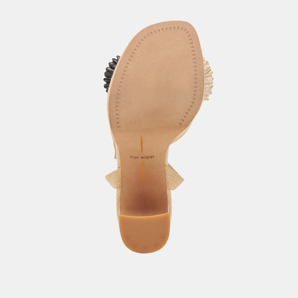 Dolce Vita SHOES | OLIVEA HEELS BLACK NATURAL RAFFIA
 – Dolce Vita