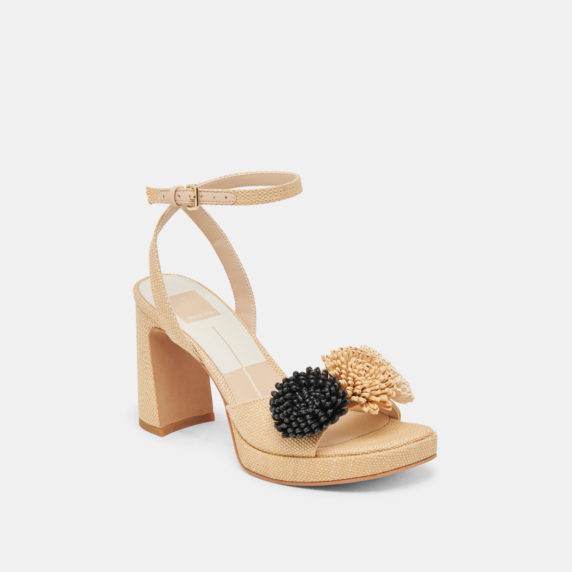 Dolce Vita SHOES | OLIVEA HEELS BLACK NATURAL RAFFIA
 – Dolce Vita