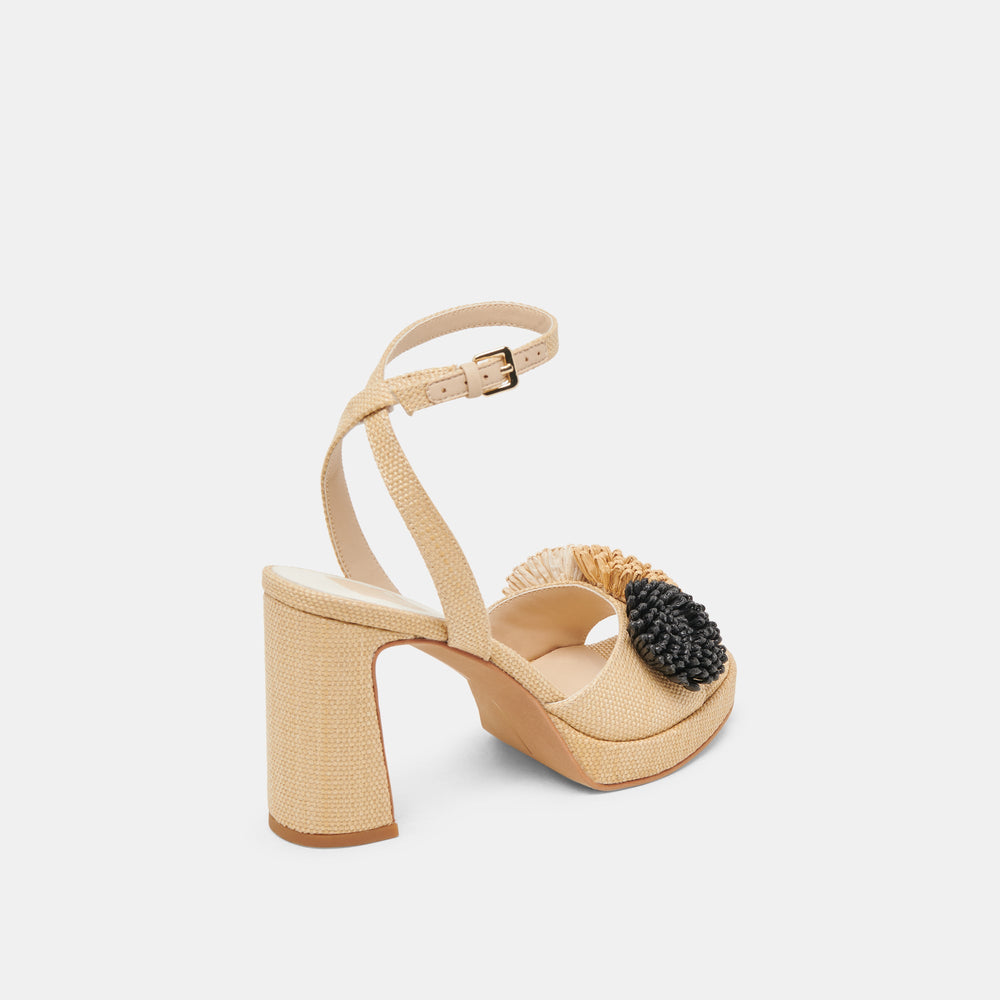 Dolce Vita SHOES | OLIVEA HEELS BLACK NATURAL RAFFIA
 – Dolce Vita