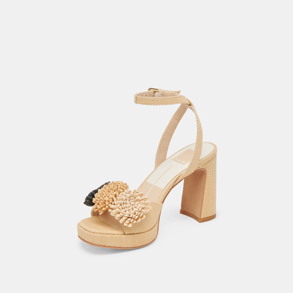 Dolce Vita SHOES | OLIVEA HEELS BLACK NATURAL RAFFIA
 – Dolce Vita