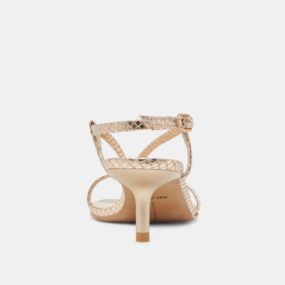 Dolce Vita SHOES | LAURY HEELS CHAMPAGNE EMBOSSED LEATHER
 – Dolce Vita