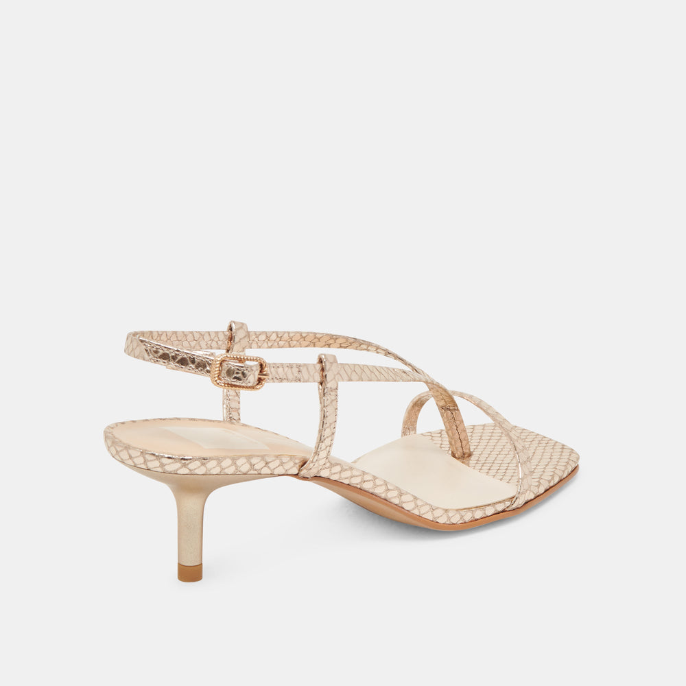 Dolce Vita SHOES | LAURY HEELS CHAMPAGNE EMBOSSED LEATHER
 – Dolce Vita