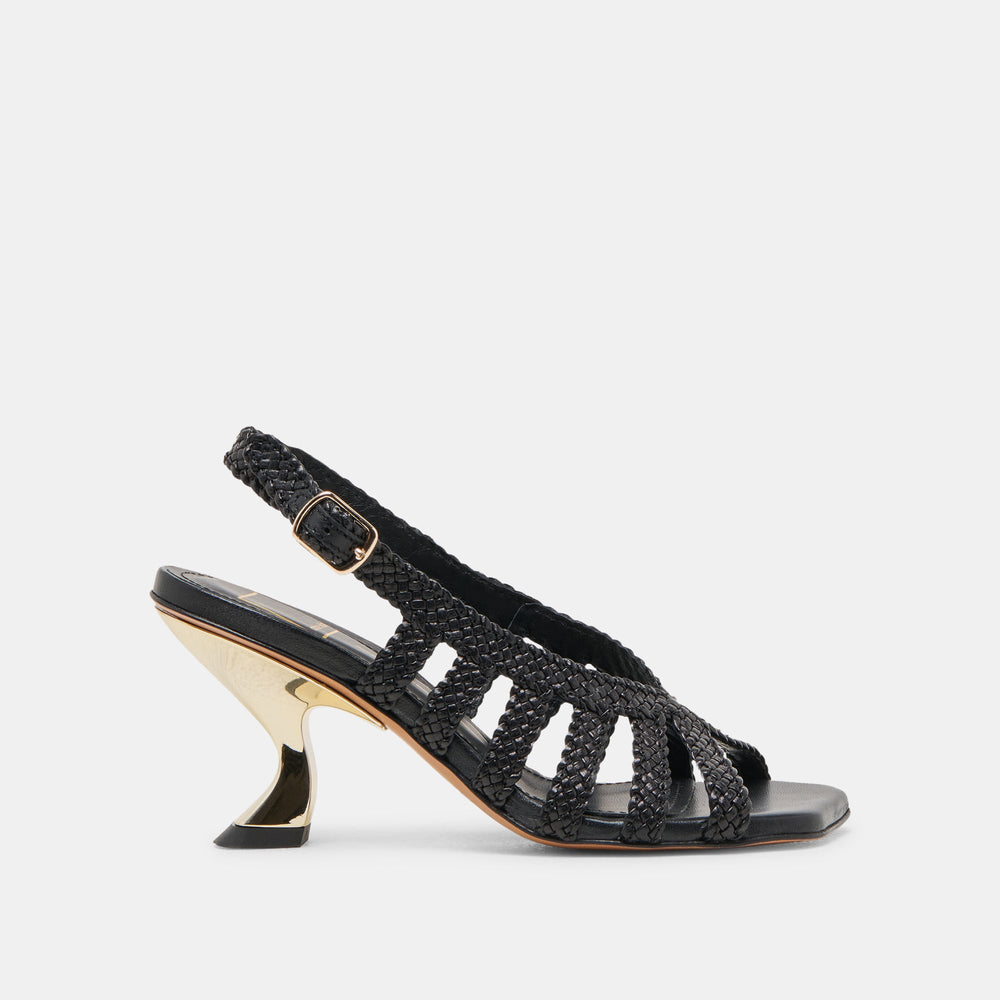 Dolce Vita SHOES | SICILY HEELS BLACK WOVEN LEATHER
 – Dolce Vita