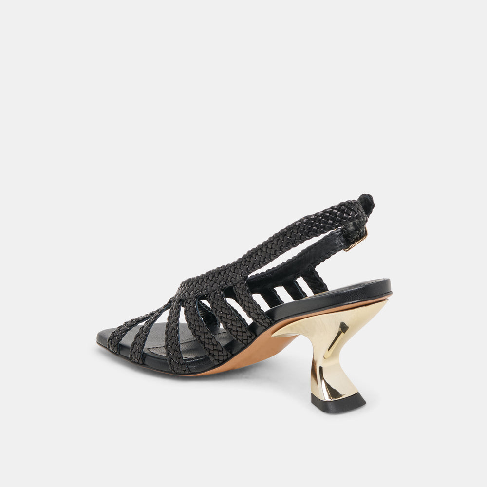 Dolce Vita SHOES | SICILY HEELS BLACK WOVEN LEATHER
 – Dolce Vita