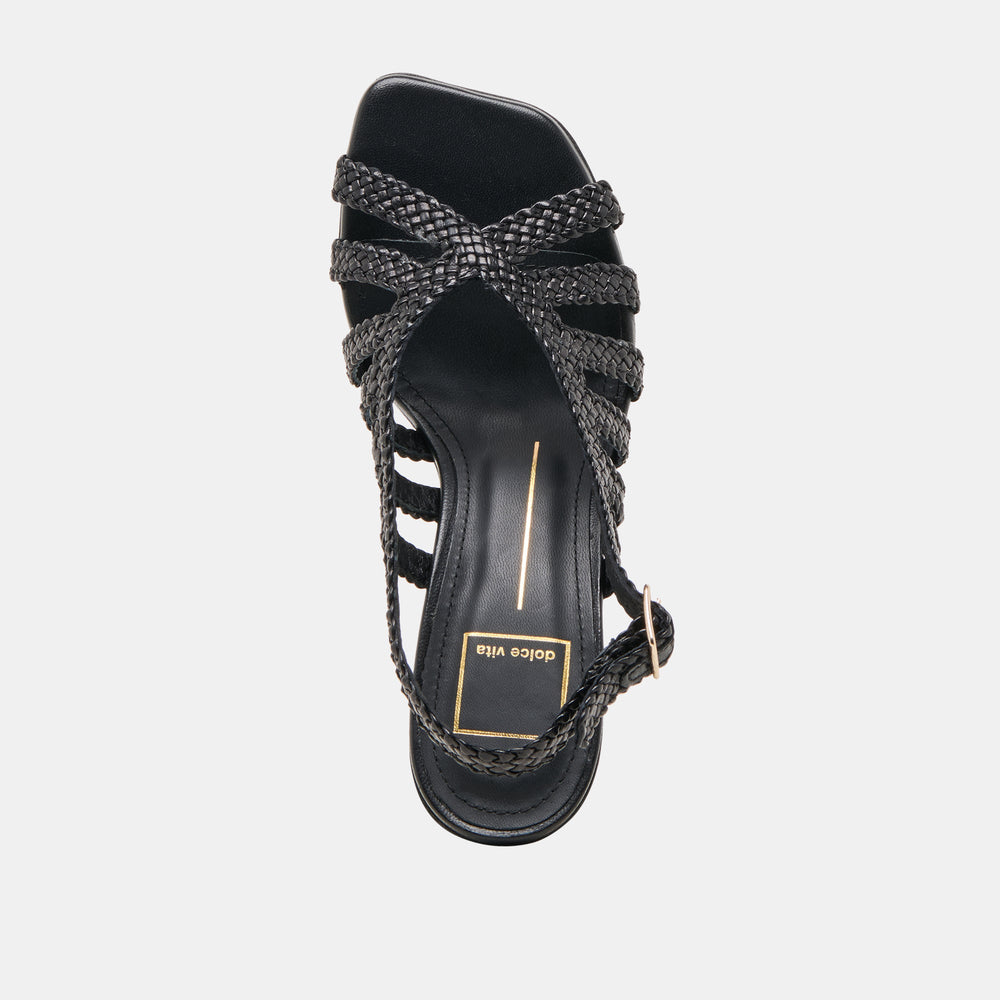 Dolce Vita SHOES | SICILY HEELS BLACK WOVEN LEATHER
 – Dolce Vita