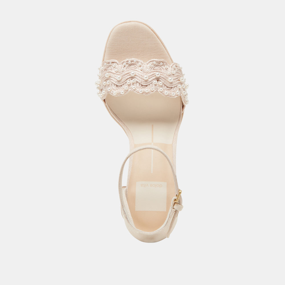 Dolce Vita SHOES | PELTIN PEARL HEELS VANILLA WOVEN RAFFIA
 – Dolce Vita