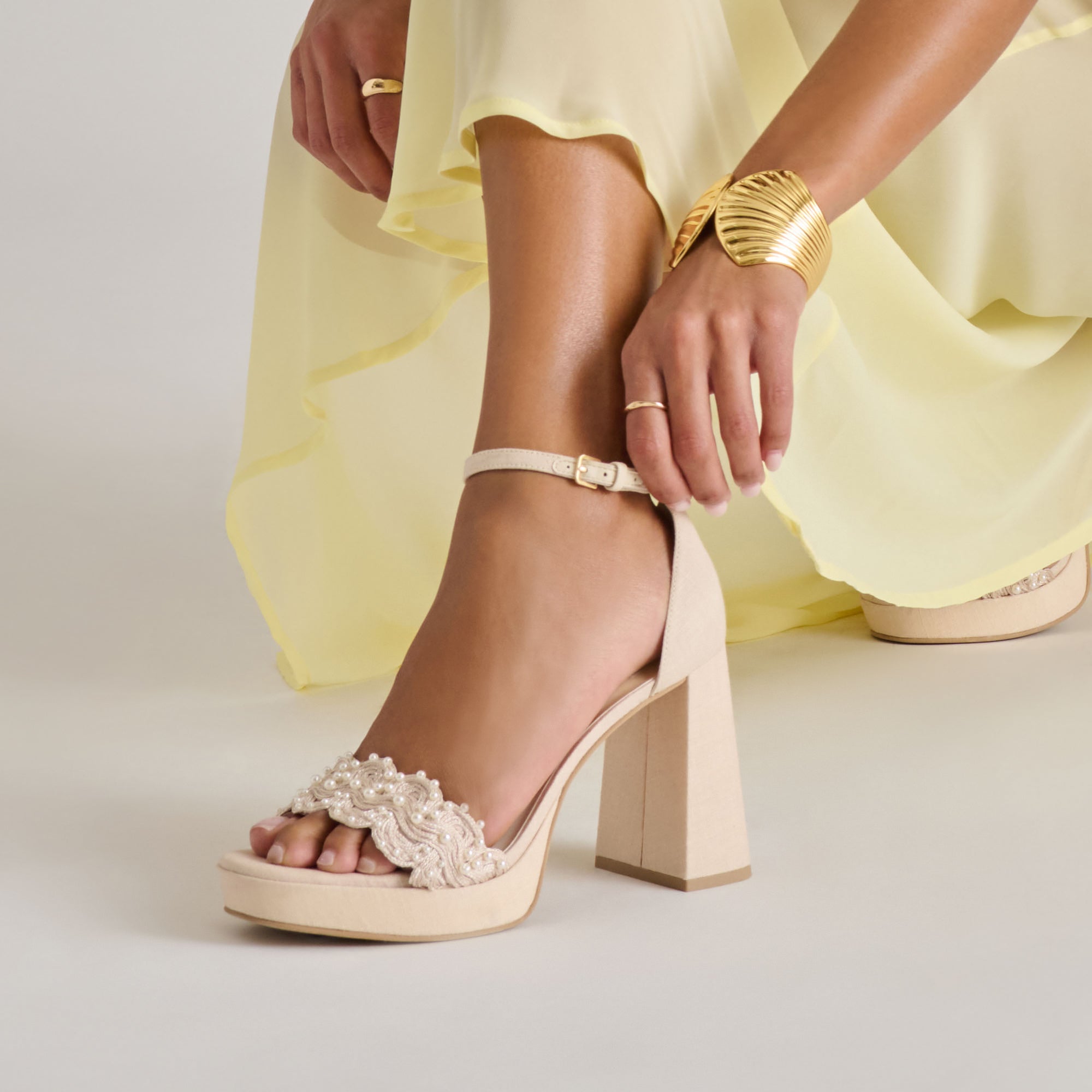 Dolce Vita SHOES | PELTIN PEARL HEELS VANILLA WOVEN RAFFIA
 – Dolce Vita