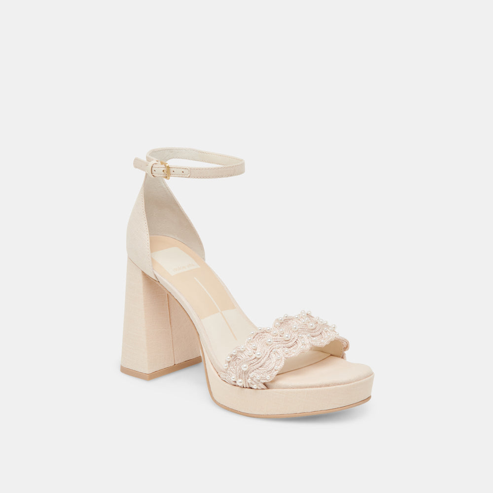 Dolce Vita SHOES | PELTIN PEARL HEELS VANILLA WOVEN RAFFIA
 – Dolce Vita