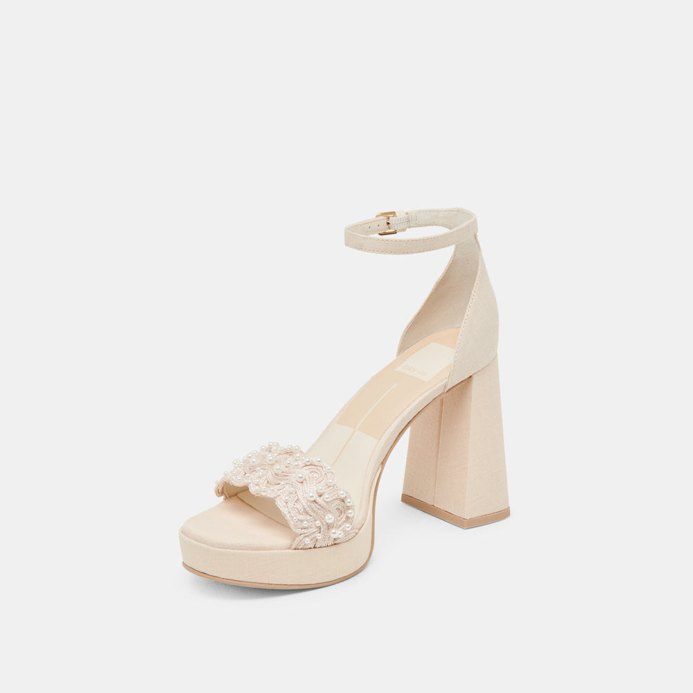 Dolce Vita SHOES | PELTIN PEARL HEELS VANILLA WOVEN RAFFIA
 – Dolce Vita