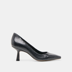 Dolce Vita SHOES | Briona Onyx Embossed Leather Heels