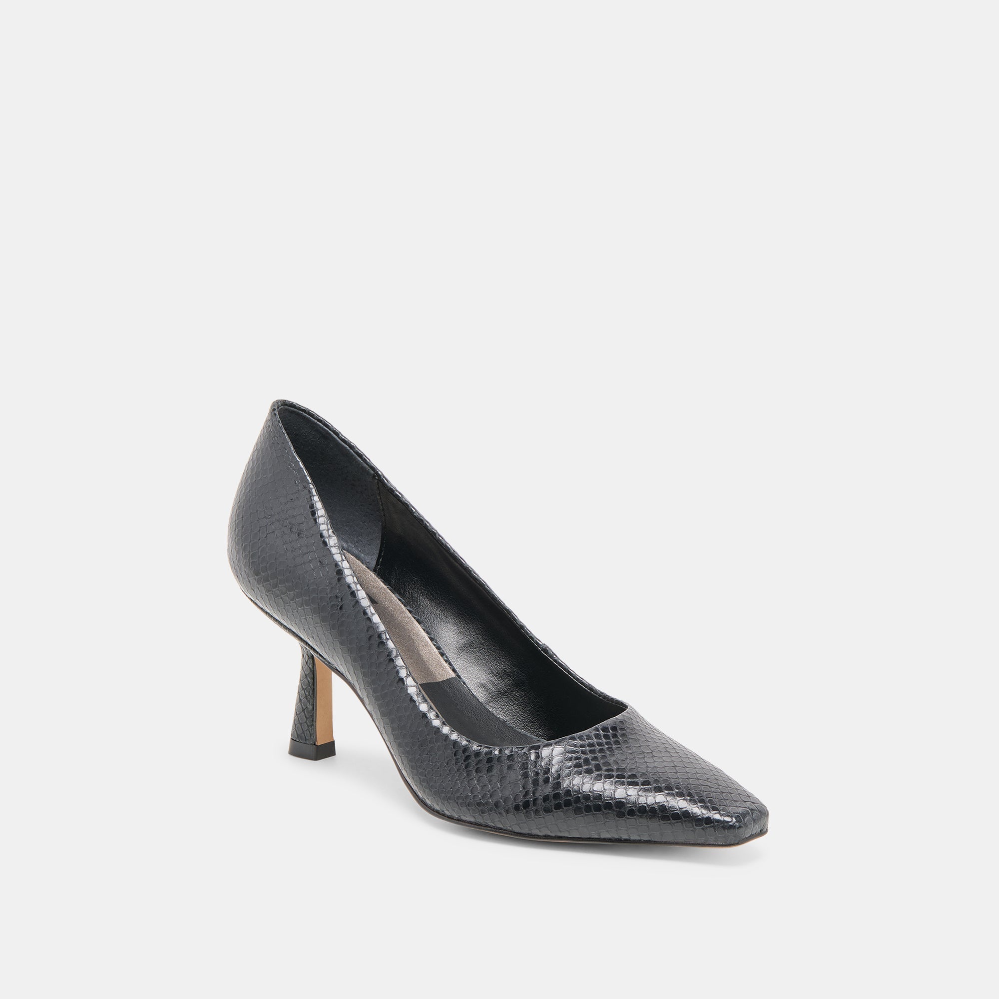 Dolce Vita SHOES | Briona Onyx Embossed Leather Heels