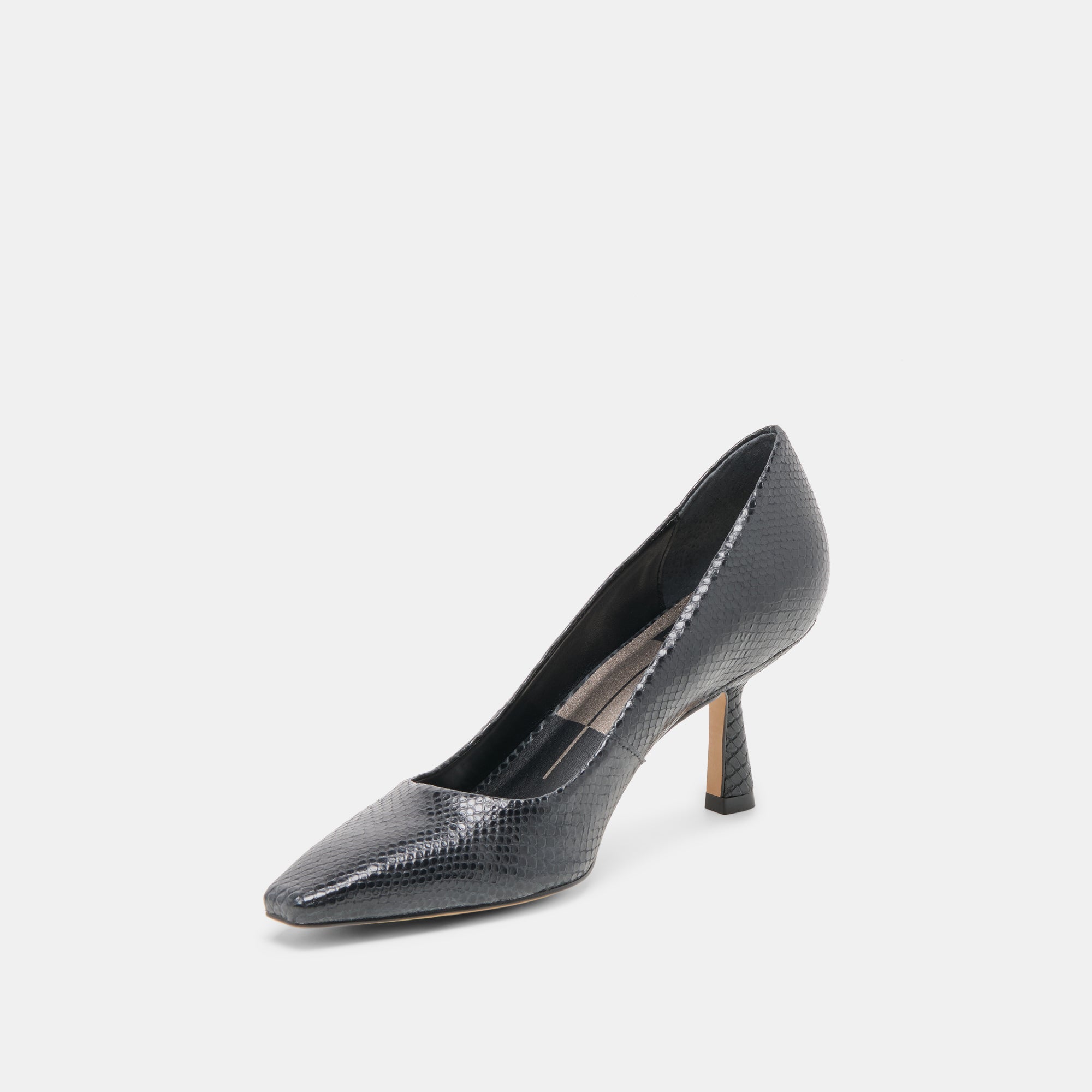 Dolce Vita SHOES | Briona Onyx Embossed Leather Heels