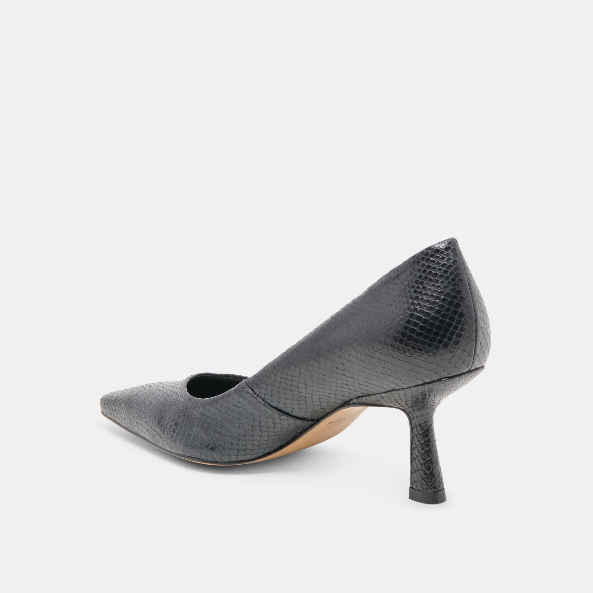 Dolce Vita SHOES | Briona Onyx Embossed Leather Heels