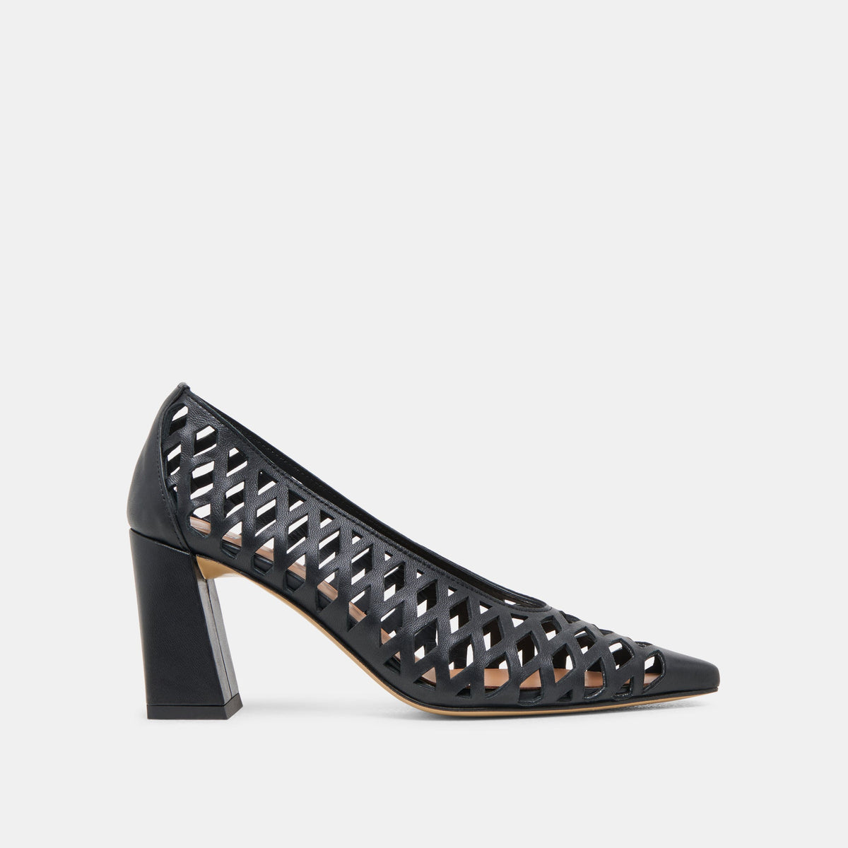 Dolce Vita SHOES | Tanya Black Woven Leather Heels