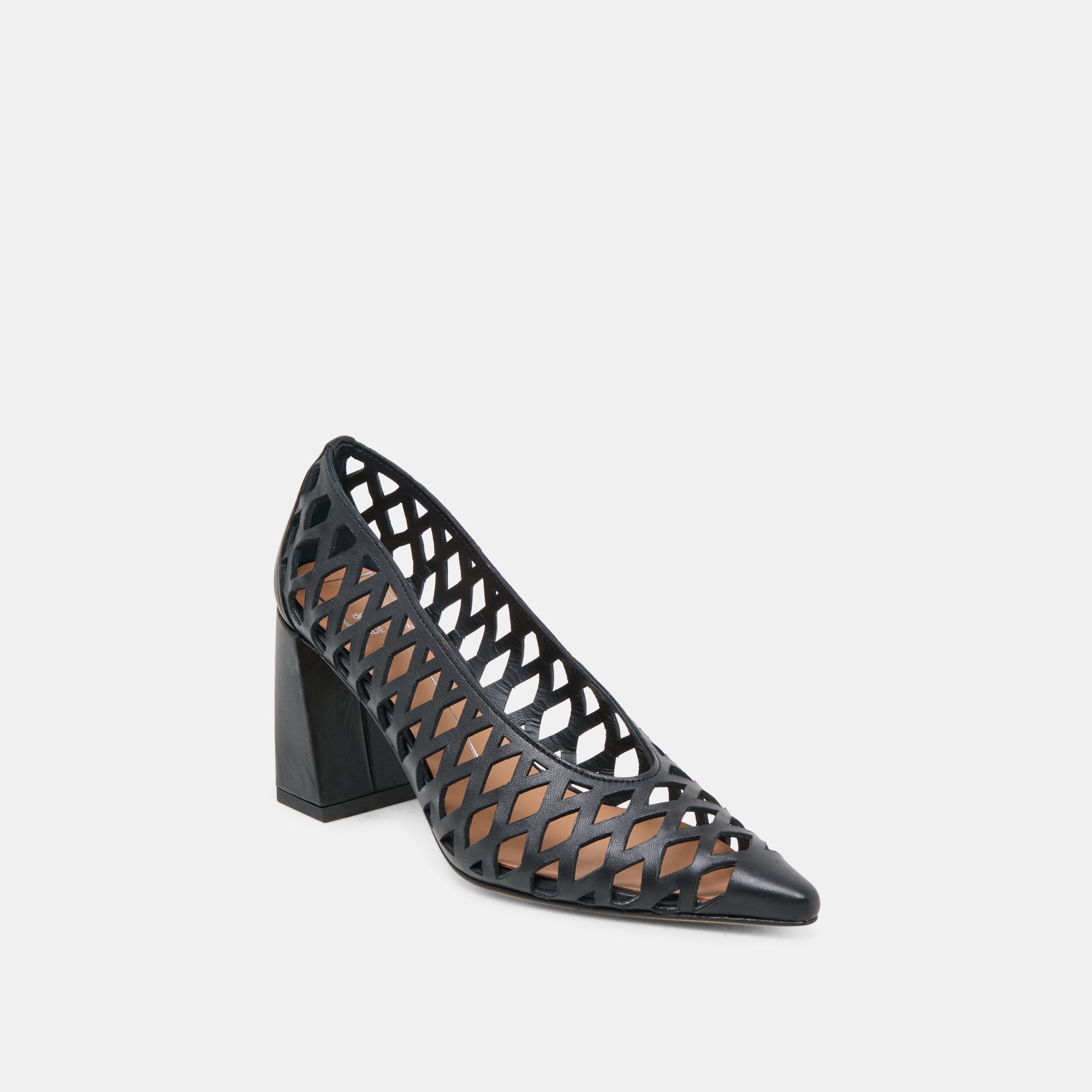 Dolce Vita SHOES | Tanya Black Woven Leather Heels