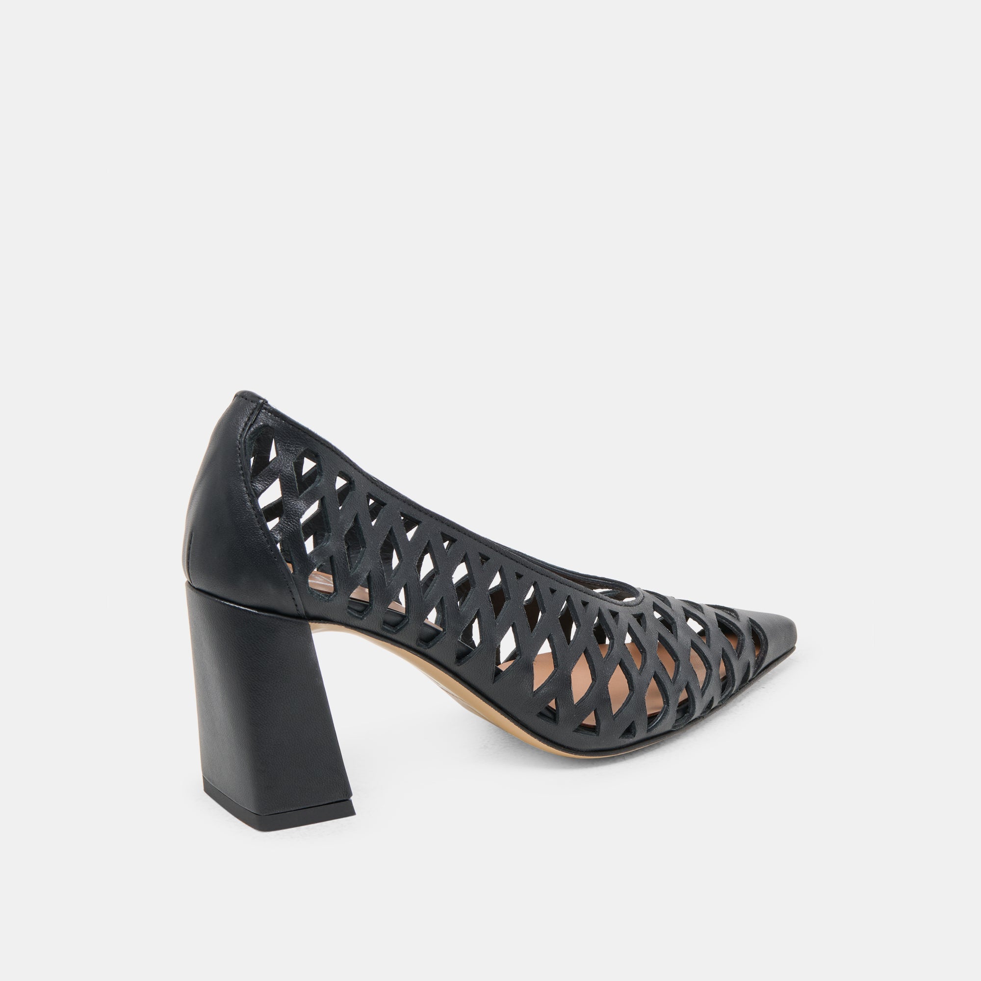 Dolce Vita SHOES | Tanya Black Woven Leather Heels