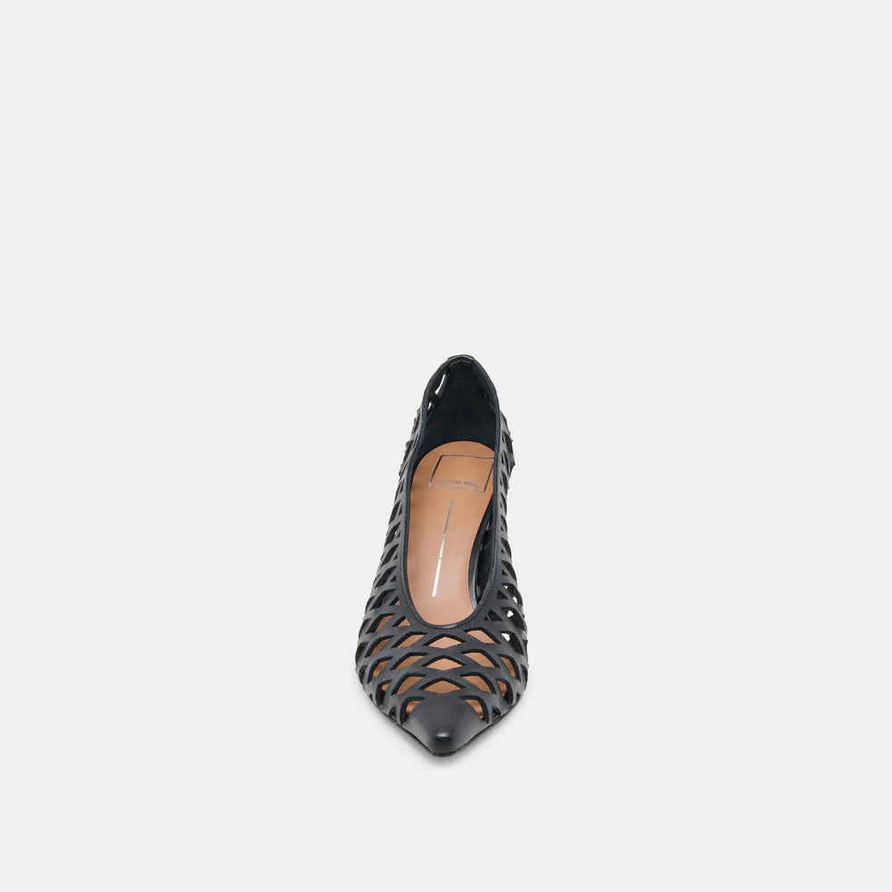 Dolce Vita SHOES | Tanya Black Woven Leather Heels