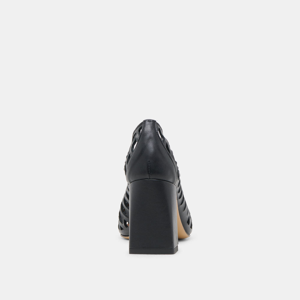 Dolce Vita SHOES | Tanya Black Woven Leather Heels