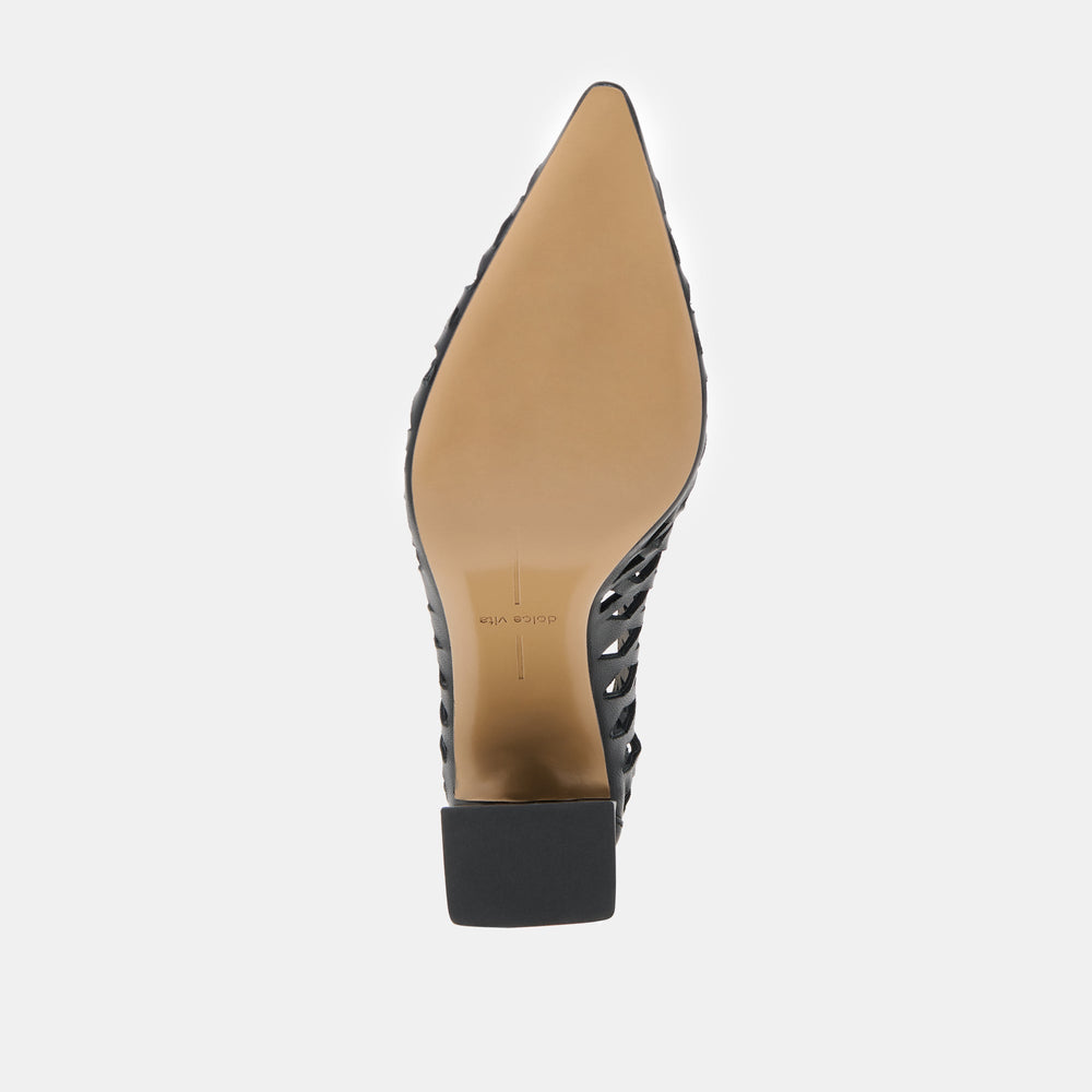 Dolce Vita SHOES | Tanya Black Woven Leather Heels