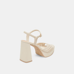 Dolce Vita SHOES | PEYTEN WIDE HEELS CREME WOVEN STELLA
 – Dolce Vita