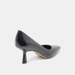 Dolce Vita SHOES | Briona Noir Croco Embossed Leather Heels