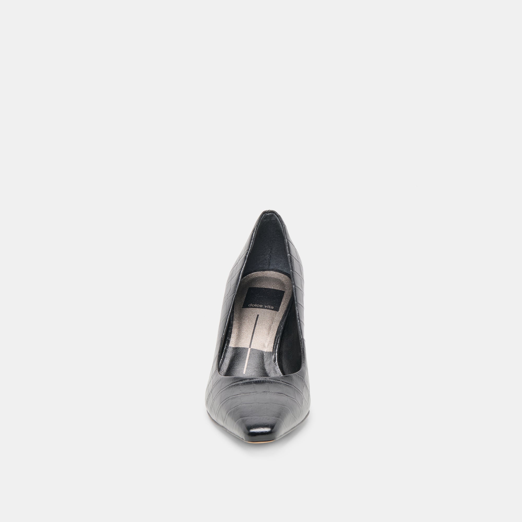 Dolce Vita SHOES | Briona Noir Croco Embossed Leather Heels