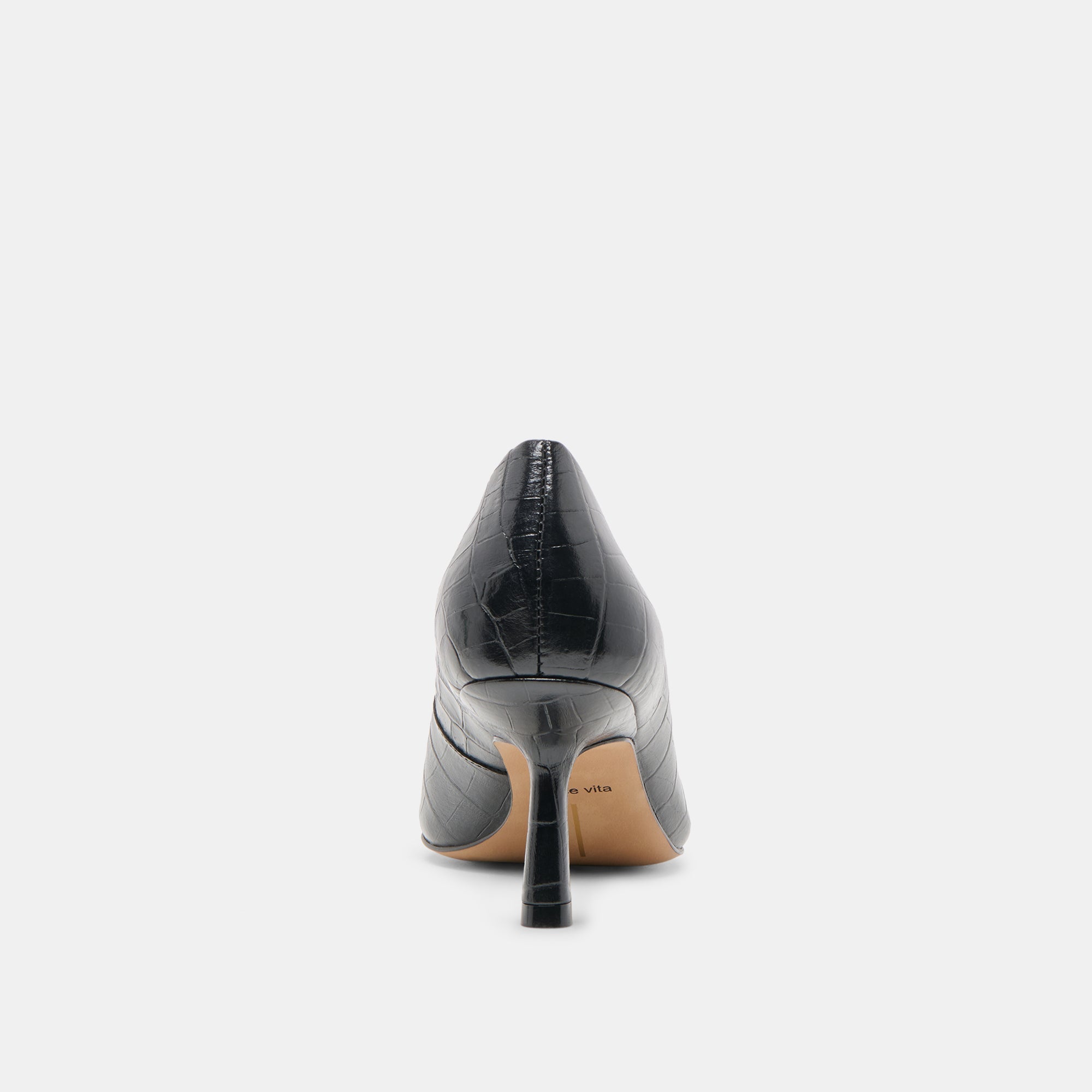 Dolce Vita SHOES | Briona Noir Croco Embossed Leather Heels