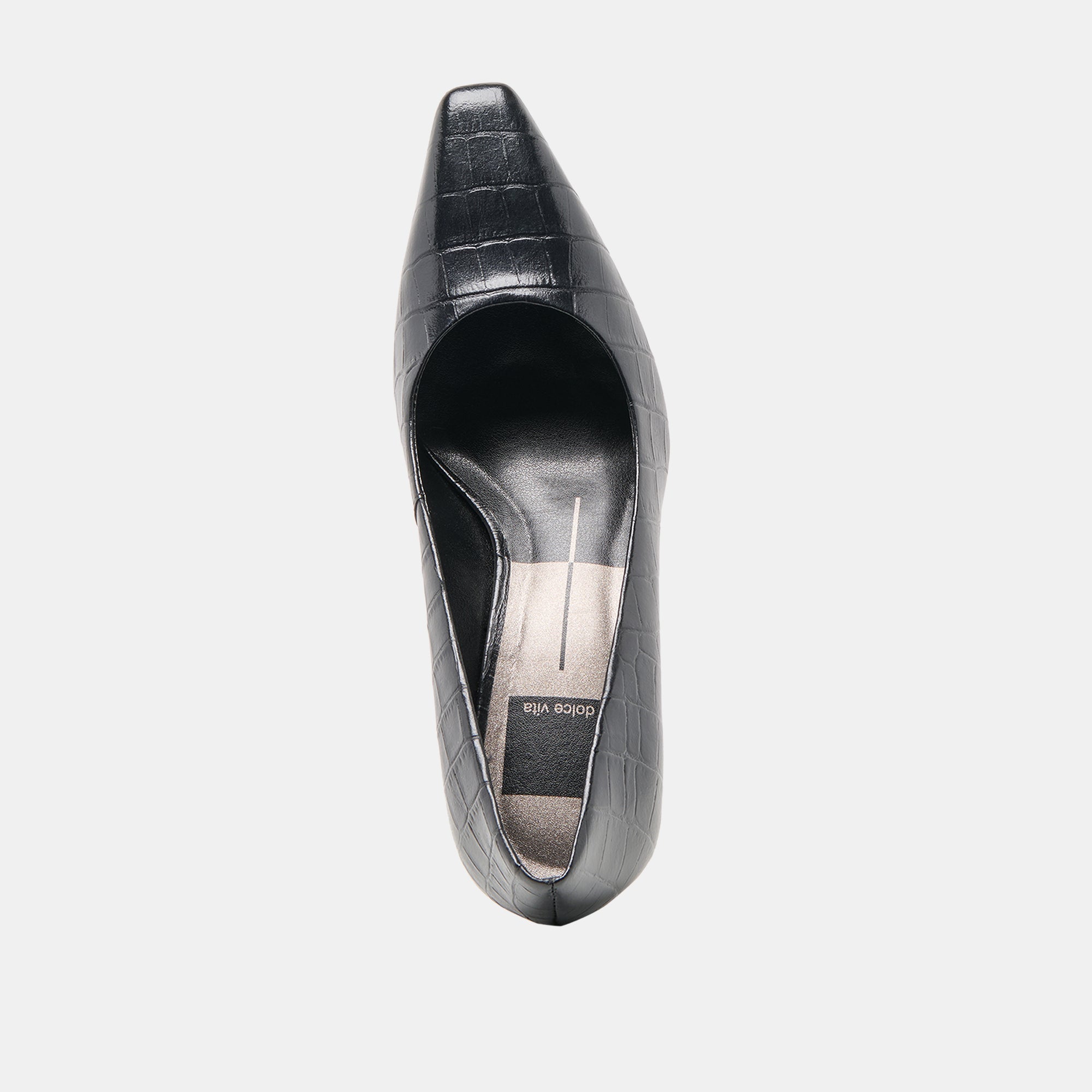 Dolce Vita SHOES | Briona Noir Croco Embossed Leather Heels