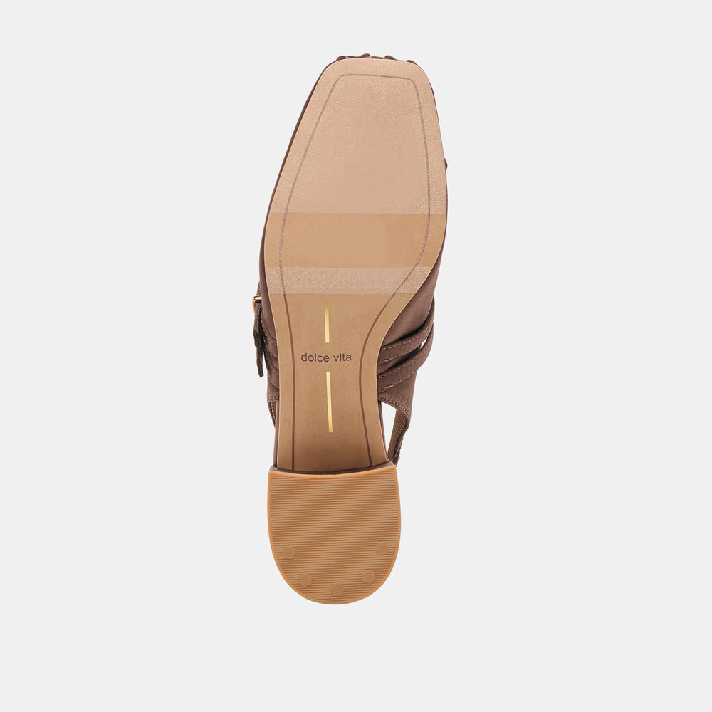 Dolce Vita SHOES | Loris Mahogany Satin Heels