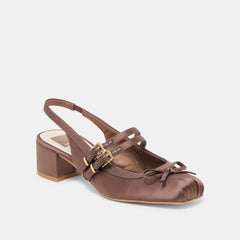 Dolce Vita SHOES | Loris Mahogany Satin Heels
