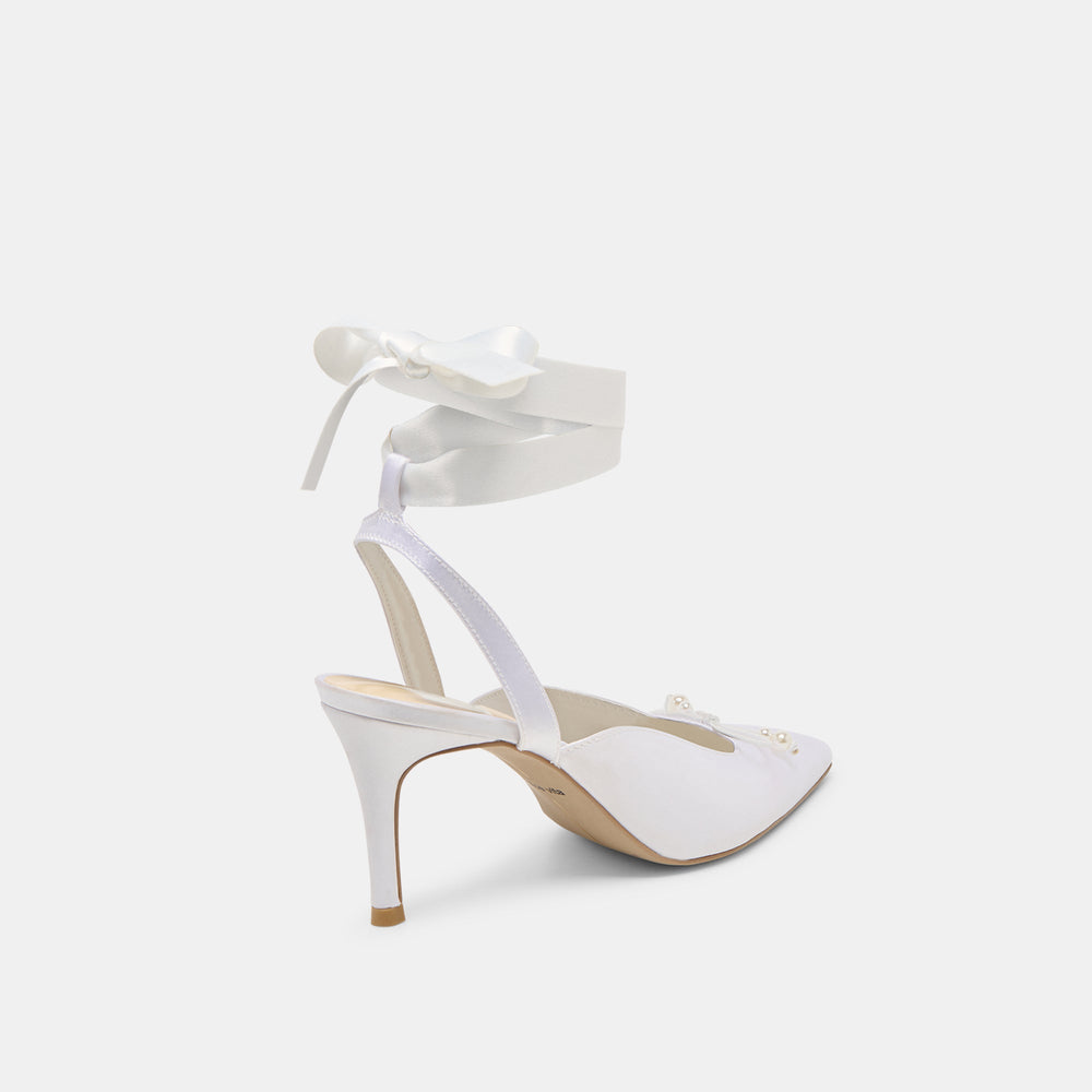 Dolce Vita SHOES | Efora True White Satin Heels