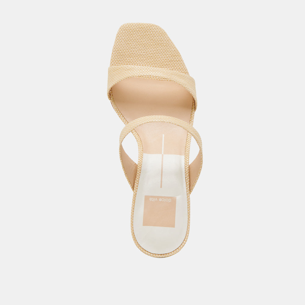 Dolce Vita SHOES | Genora Wide Lt Natural Woven Raffia Heels