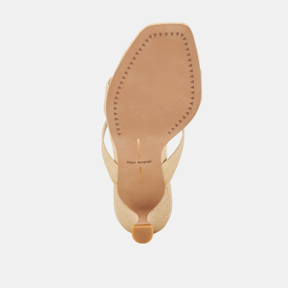 Dolce Vita SHOES | Genora Wide Lt Natural Woven Raffia Heels