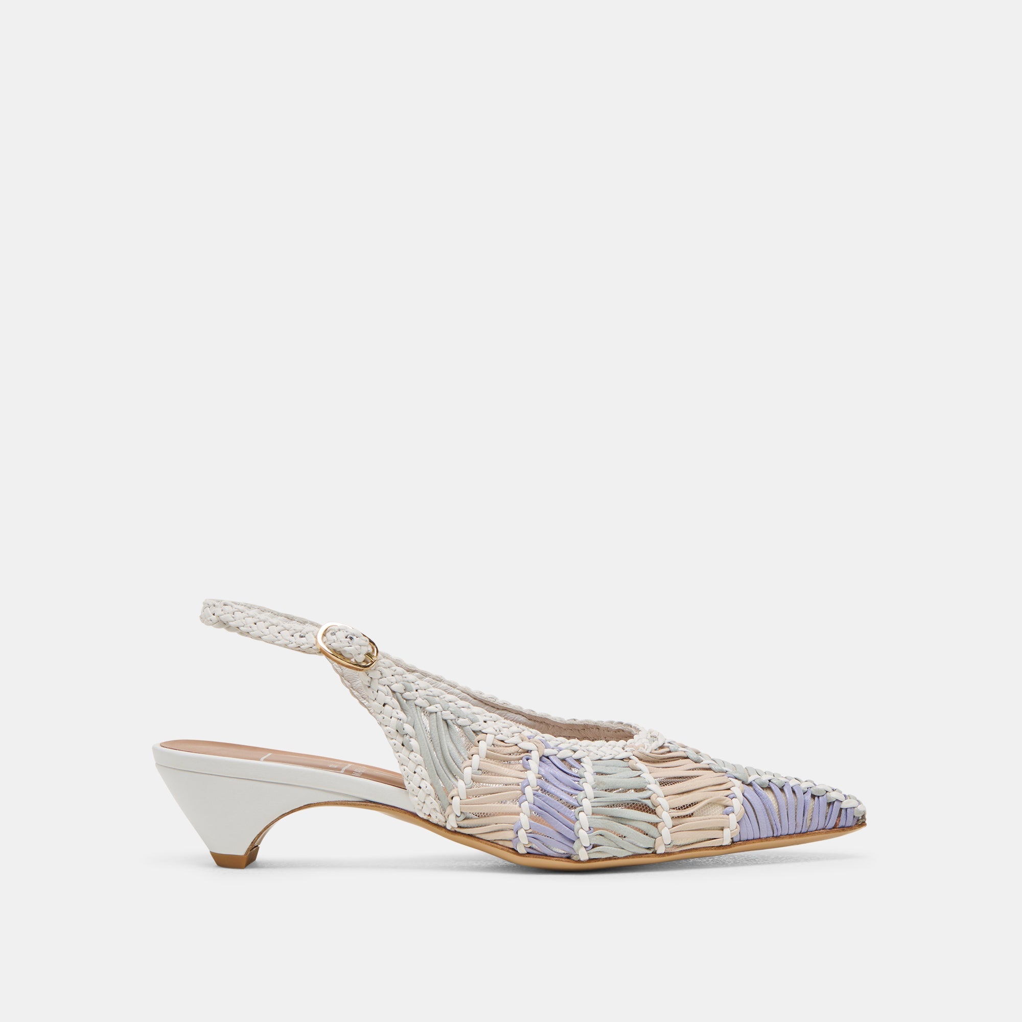 Dolce Vita SHOES | Dafney White Multi Woven Leather Heels