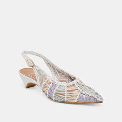 Dolce Vita SHOES | Dafney White Multi Woven Leather Heels